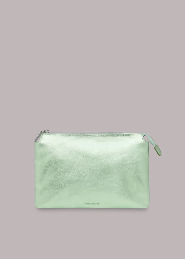Green Elita Double Pouch Clutch